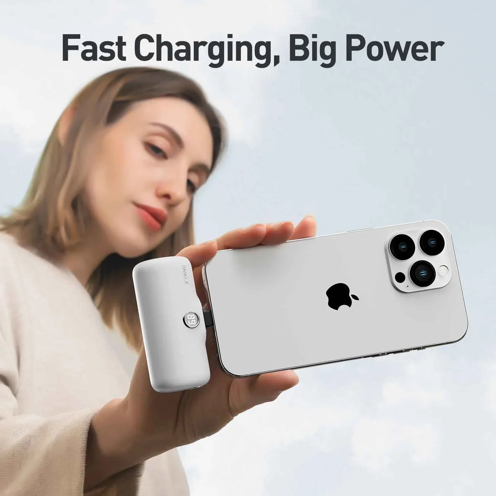 iWalk 4800mAh Lightning 20W Pocket Power Bank - White iWalk 4800mAh Lightning 20W Pocket Power Bank - White